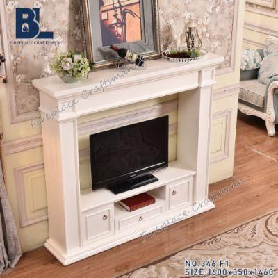 Ce Approved Modern MDF TV Stand Fireplace Hotel Furniture (346)