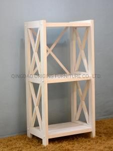 A5013 Simple Stylish Design Natural Pine Solid Wood 3-Tier Bookshelf