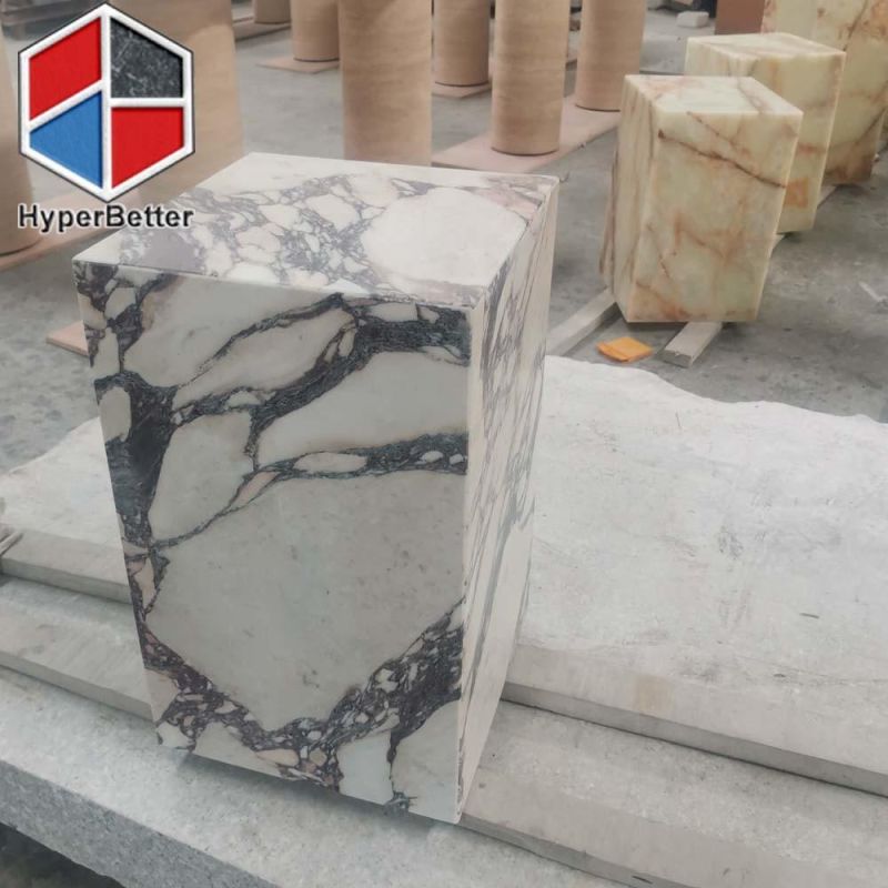 White Artificial Marble Plinth Tables