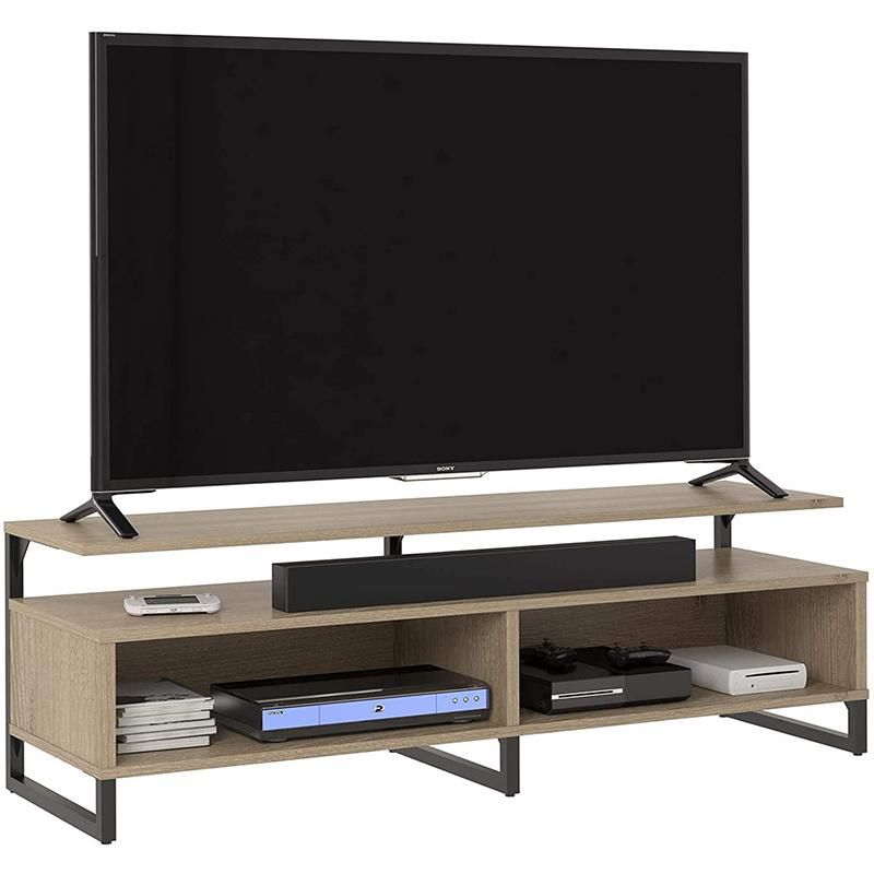 Black Oak TV-Stand Modern Minimalist Flat Package Easy to Assemble TV Stand Cabinet 0499