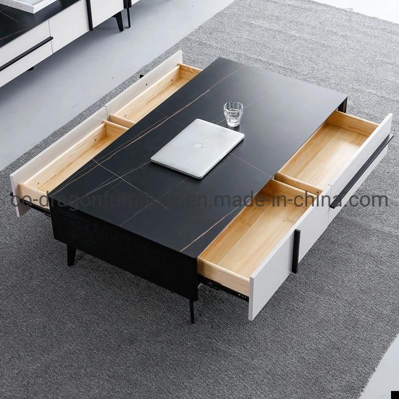 Modern Luxury Living Room Furniture Coffee Table with Marble Top