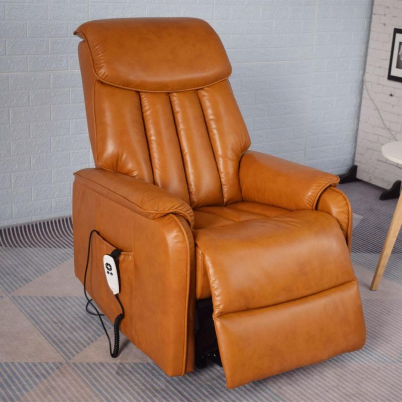 Jky Furniture Modern Design Over-Filled Leather Power Lift Chair with Reclining and Massage Functions