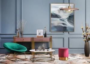 Round Shape Optional Color Stools Hotel Room Metal Ottoman