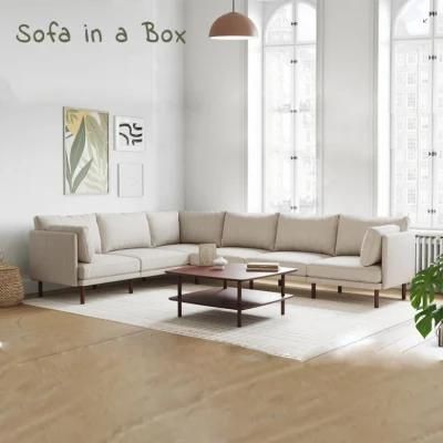 Furniture Supplier Minimalist Velvet Floor Couch Sofa Luxury Modular U Shaped Sectional Couch
