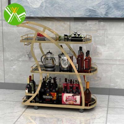 Yuhai Nordic Kitchen Three-Tier Metal Trolley Modern Luxury Food Shopping Three-Tier Metal Trolley Household Cosmetic Trolley