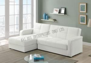 Semi-PU PVC Corner Storage White Sofa Bed