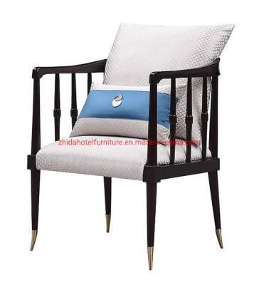 Modern Armrest Wooden Living Room Furniture Hotel Lobby Chair