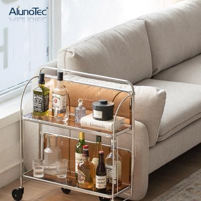 Best Price Tempered Glass Folding Tea Trolley Cart