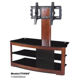 Living Room Corner Glass TV Rack Television Stand with Mount
