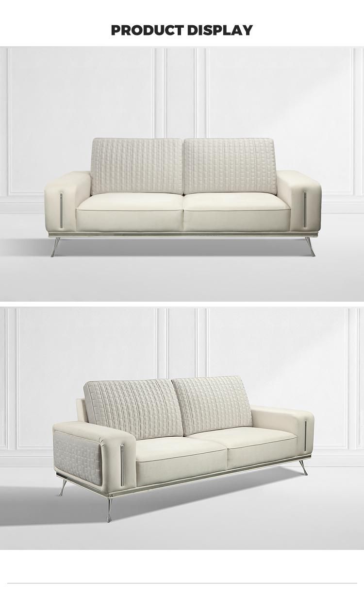 Linsy Luxury White Fabric Sofa Set Designs Jym2185