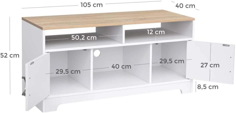 2 Drawer TV Cabinet with 5 Storage Units