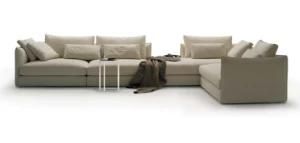 Moden White Fabric Sofa Living Room Sofa Set (D-74-D +B+E+E)