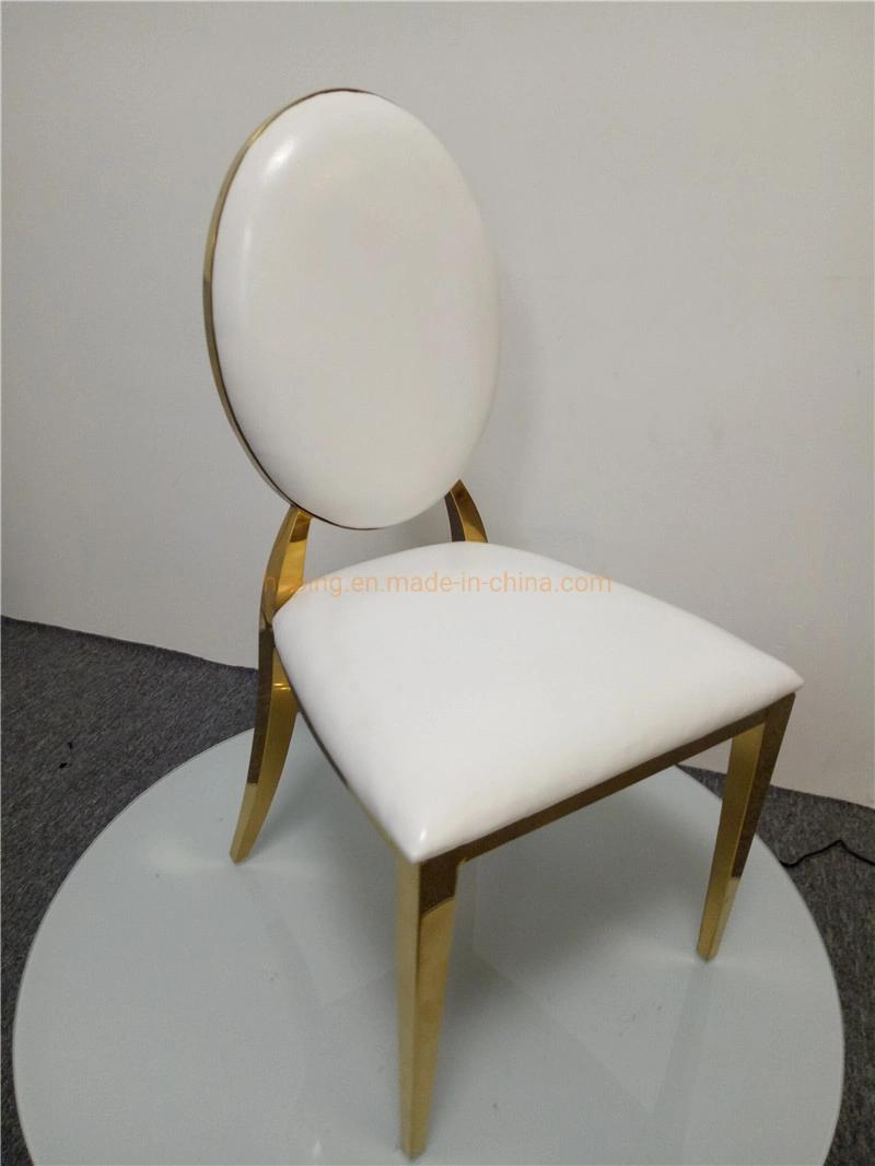 Modern White Metal Chiavari Banquet Wedding Chair Gold Event Chair Decoration Back Table Dining Chair