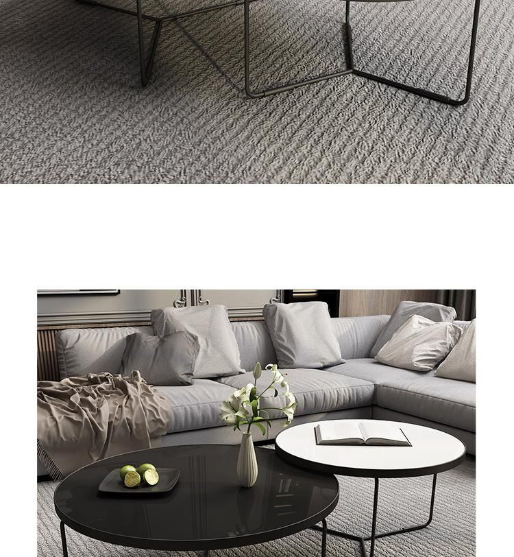 Modern Living Room Furniture Marble Top Metal Round Coffee Table