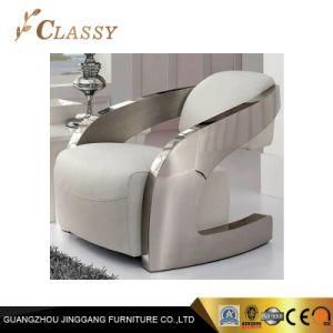 Hotel Stainless Steel Luxury Leisure Lounge Chair with Soft Fabric