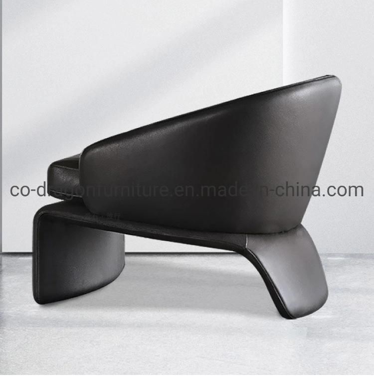 Luxury Home Furniture Steel Frame Leather Leisure Chair with Arm