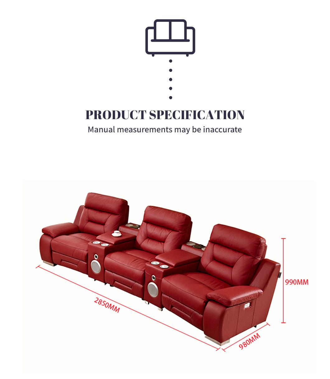 Hot Selling Leather Premium Home Theater Sofa Functional Sofa