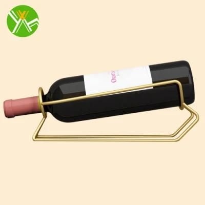Yuhai Countertop Small Storage Table Top Kitchen Metal Wine Bottle Holder Stand Wine Rack
