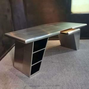 Aviation Furniture Antique Style Industrial Aviator Wing Desk Metal Aluminium Aircraft Wing Table Office Desks
