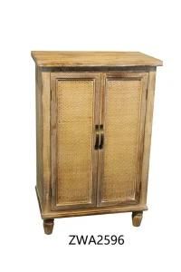 Yiya Living Room Rattan Finish Chest High Console Table