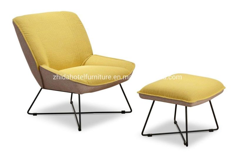 Modern Leisure Style Fabric Recliner Living Room Chair with Stool