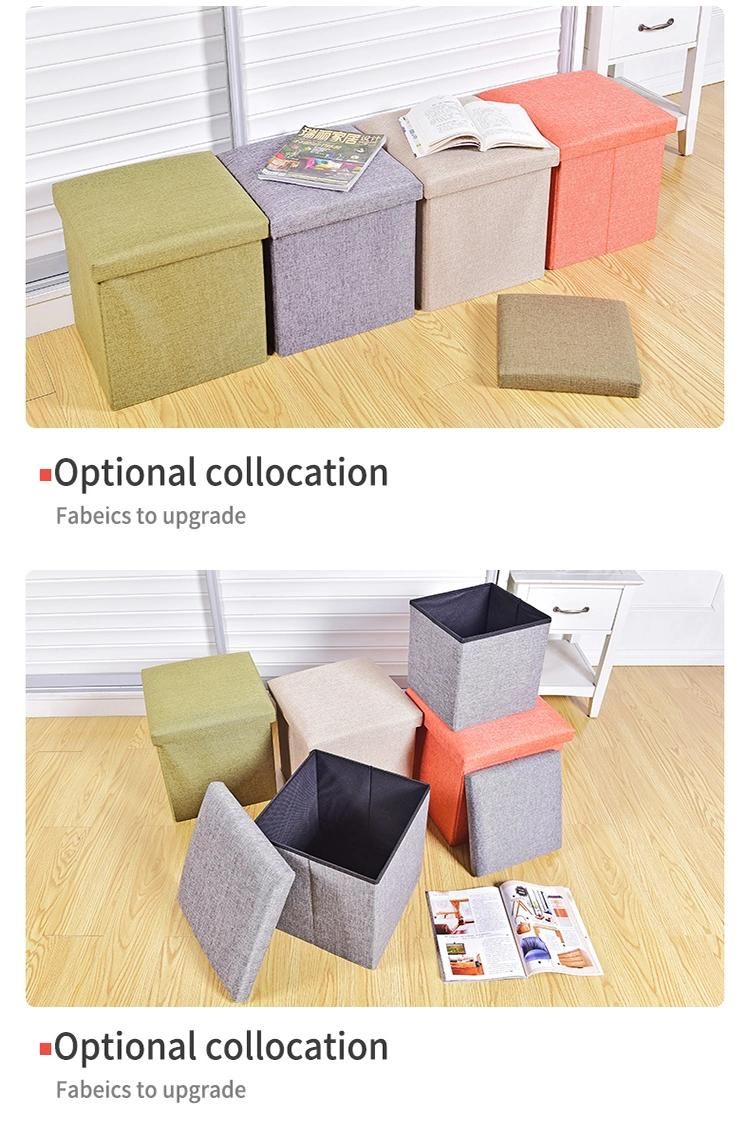 Taburete De Almacenamiento Plegable Folding Storage Stool Ottoman Box Storage Restaurant Dining Stool Foldable Free Sample