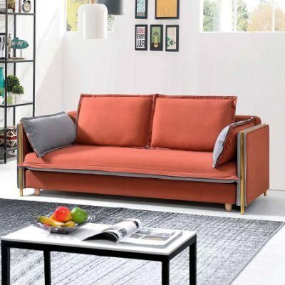 Zhida Hotel Furnishing Manufacturer Apartment Furniture Living Room Bedroom Fabric Folded Sofa Bed with High Quality for Villa