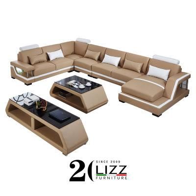 Latest Modern Design Living Room Leather Lounge Suite Sectional
