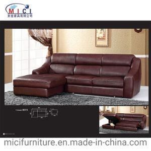 Antique Style Home Furniture Leather L Shape Sofa Bed