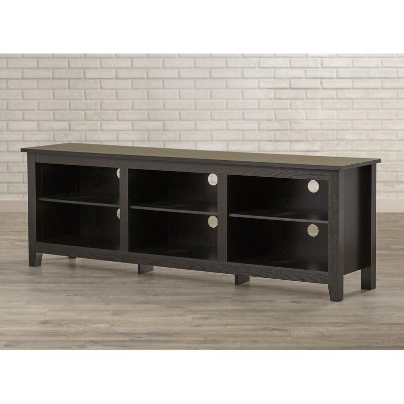 Living Room Furniture Black Finish Lamantia TV Stand for Tvs up to 78 Inches