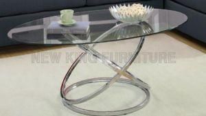 China Supplier Wholesale Tea Table Oval Glass Coffee Table (NK-CTB019)