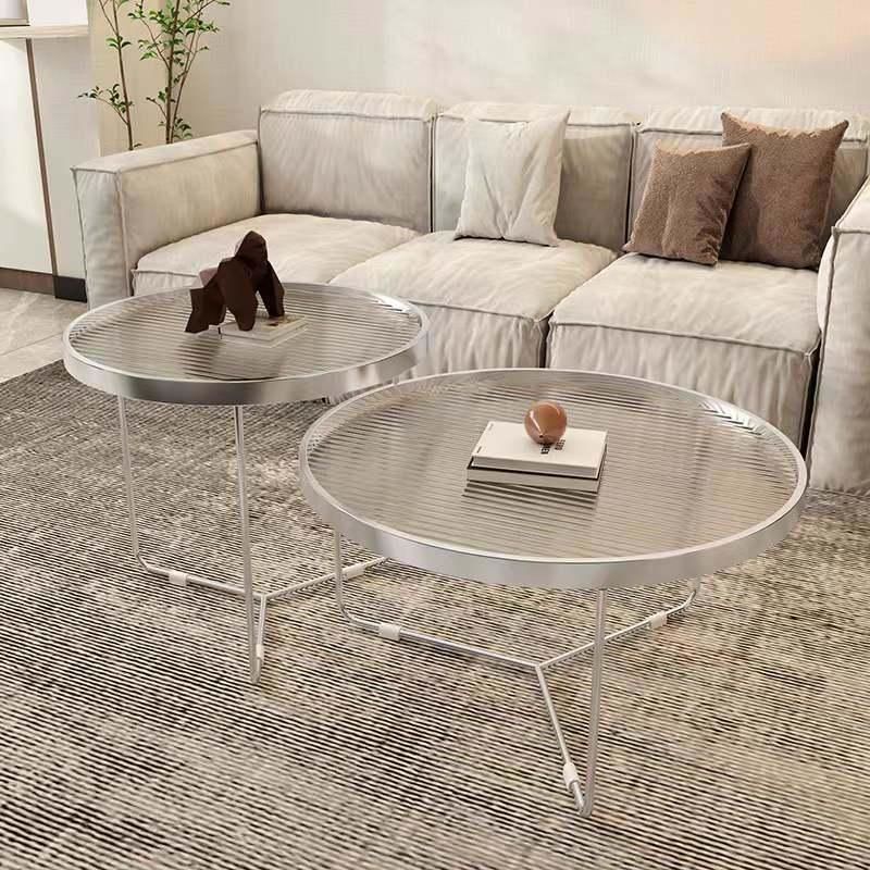 Nordic Modern Light Luxury Oval Tempered Glass Top Coffee Table