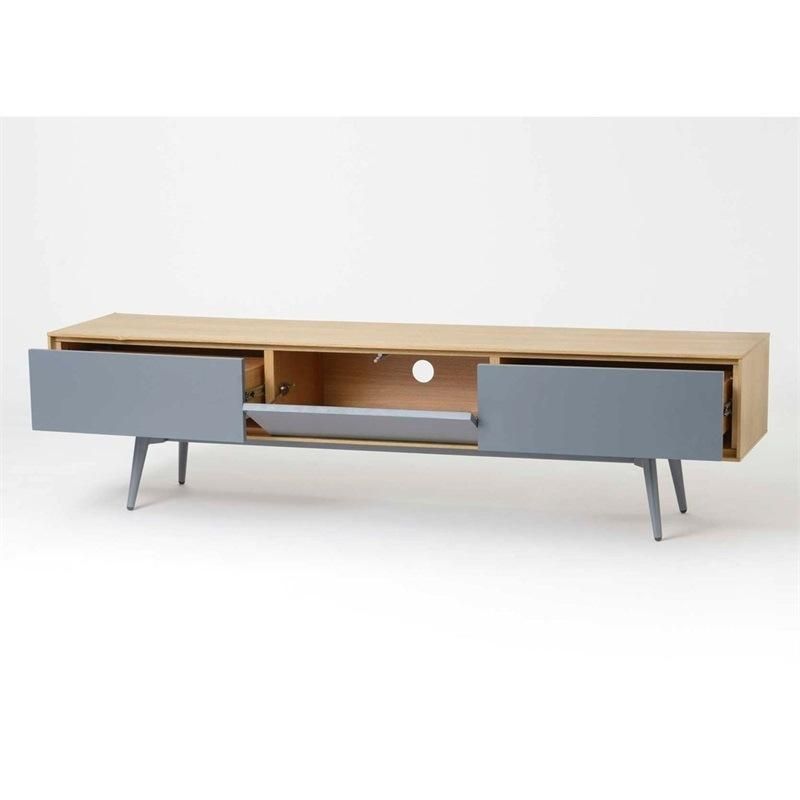 Modern Europe Style Wood TV Stand with Legs and Cable Holes