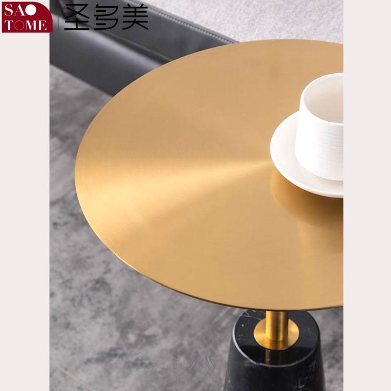 Modern Popular Living Room Furniture Natural Stone Base T-Shaped Round Tea Table