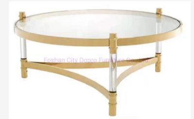 Popular Modern Acrylic Transparent Metal Coffee Table