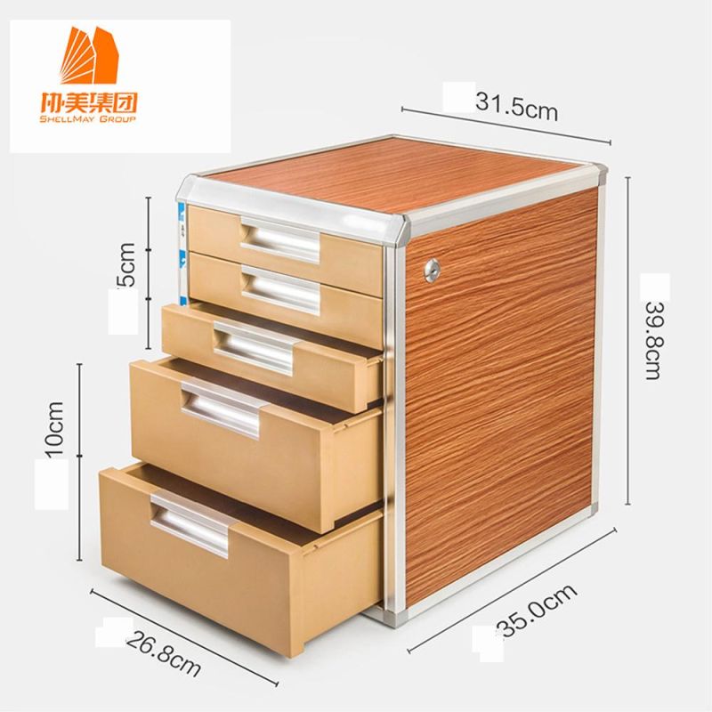 Modern Furniture New Filing Cabinet Storage Metal Moving with 5 Drawers Office Equipment