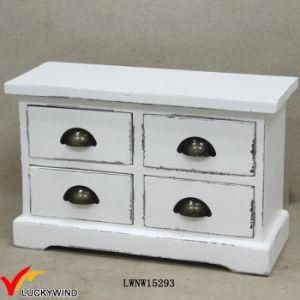 Retro White Solid Mini Wood Chest of Drawers