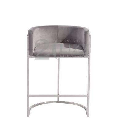Wholesale High End Stainless Steel Home Hotel Furniture Modern Luxury Fabric Sofa Chair Leisure Velvet Single Chair