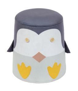 Knobby Penguin Design Storage Ottoman Velvet Storage Stool, Customized