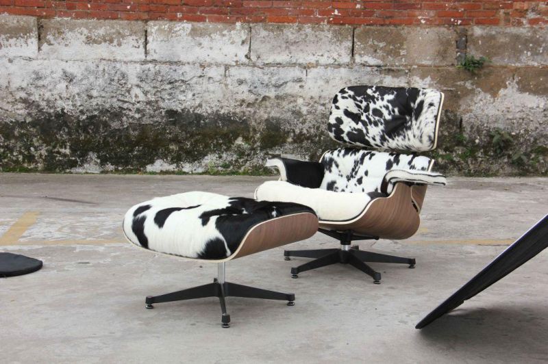Leather Classic Lounge Chair for Living Room with Ottoman