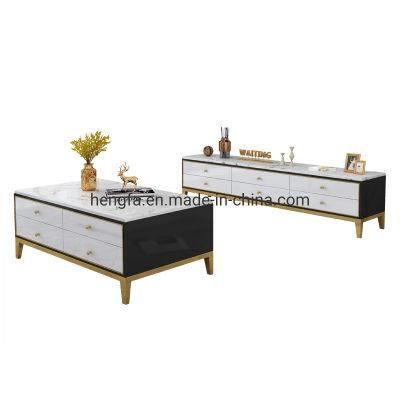 Modern Golden Plated Steel Furniture Legs Hotel Console Cabinet TV Stand