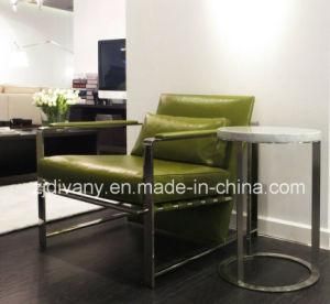 Divany Furniture Stainless Steel Feet Leather Seat Armchair (D-78)