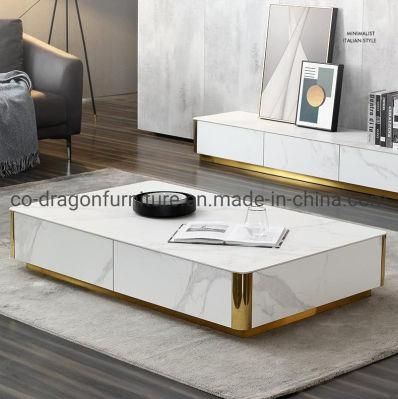 Modern Rectangle Wooden Coffee Table with Top for Home Furniture