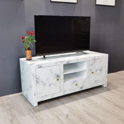 Euro Style Modern Design Faux Marble Glass Mirrored Furniture TV Unit