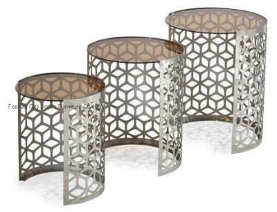 New Chinese Style Laser Cut Cheap Wholesale End Table Set for Home and Hotel