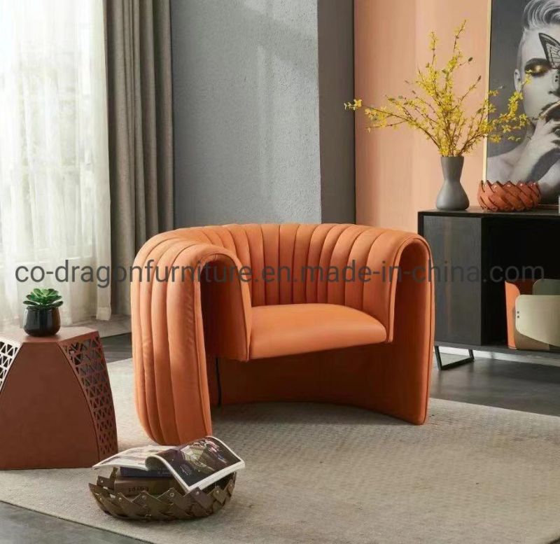 Unique Design Home Furniture Leather Leisure Sofa Chair with Arm