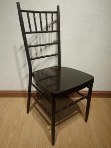 Black Wedding Iron Chiavari Chair with Mobile Seat Cushion Hotel Furniture