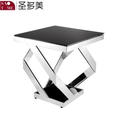 Modern Living Room Furniture Black Glass End Table