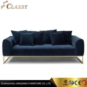 Modern Velvet Fabric Upholstered Sofa with Comfortable Back Cushion