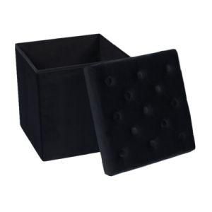 Knobby Best Quality Factory Wholesale Modern Home Furniture Velvet Folding Storage Stool Folding Ottoman